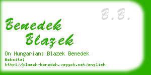benedek blazek business card